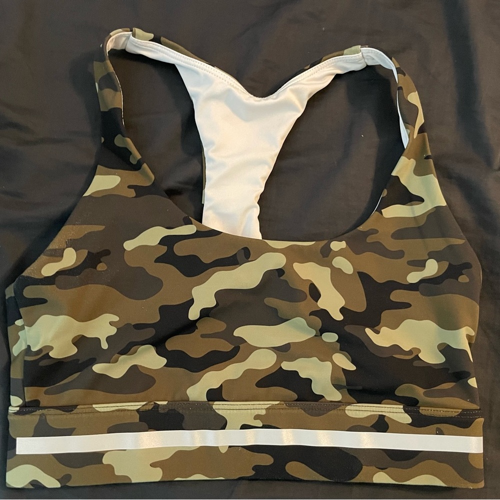 Light Green Camo Reflective Soft n Snug Racer Bra